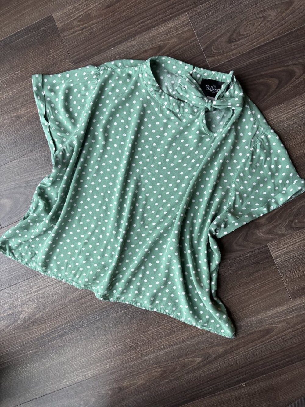 Collectif Tie-Neck Polka Dot Blouse
